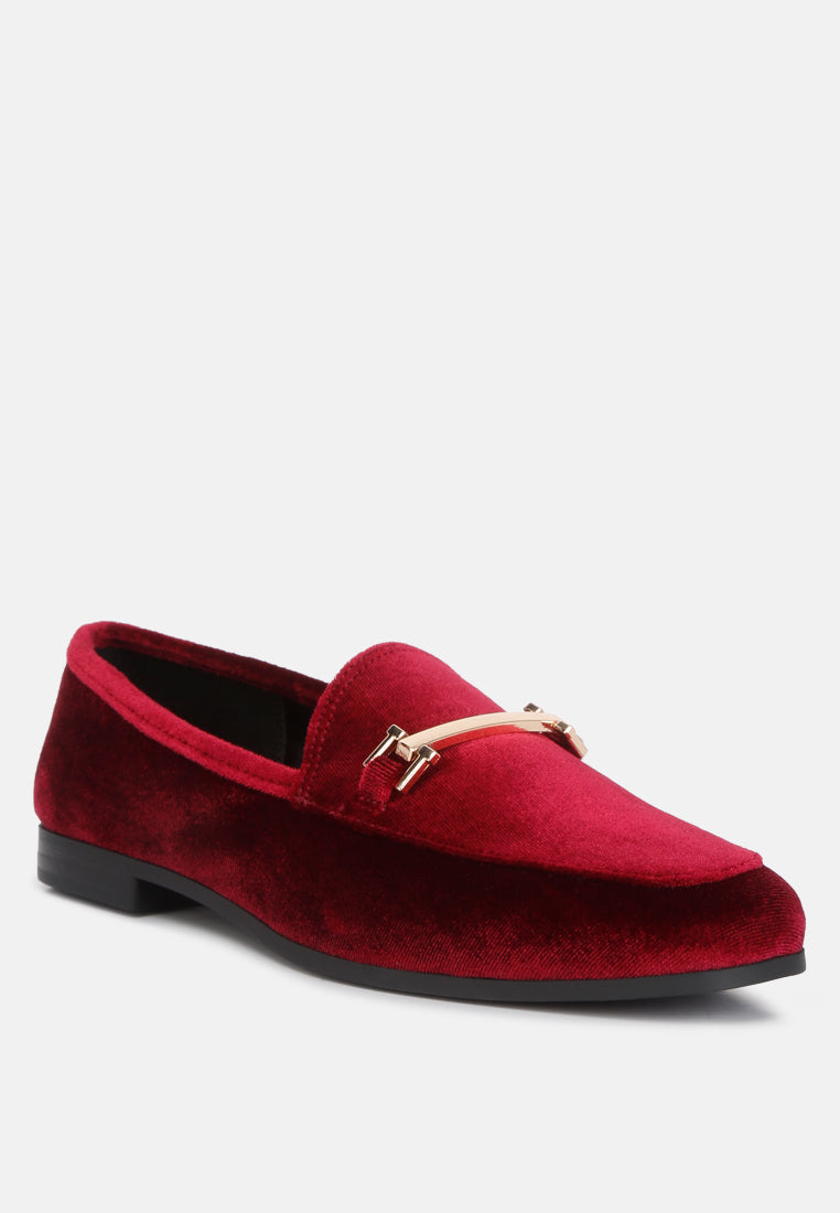 Evelio Horsebit Embellished Velvet Loafers from London Rag International