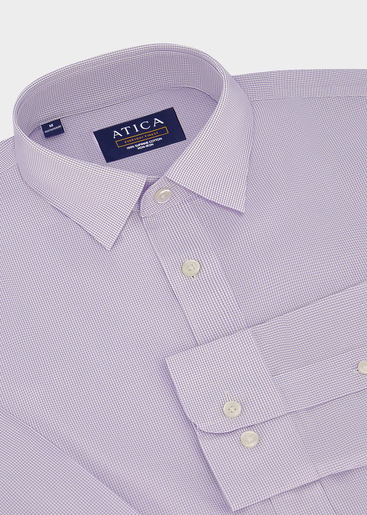 EVERYDAY Lavender Micro Grid Shirt from Atica Man
