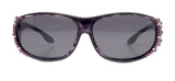 Explorer, (Bling) (Fit Over) Glasses W (Amethyst, L. Amethyst) Genuine European Crystals, Polarized Sunglasses  (Smoke Grey) NY Fifth Avenue From NY Fifth Avenue
