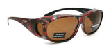 Explorer, (Fit Over) Glasses, Rectangular Polarized Sunglasses 1.1mm 100% UVA UVB Prot (Red Brown) Frame, (Amber Brown) Lens NY Fifth Avenue From NY Fifth Avenue