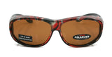 Explorer, (Fit Over) Glasses, Rectangular Polarized Sunglasses 1.1mm 100% UVA UVB Prot (Red Brown) Frame, (Amber Brown) Lens NY Fifth Avenue From NY Fifth Avenue