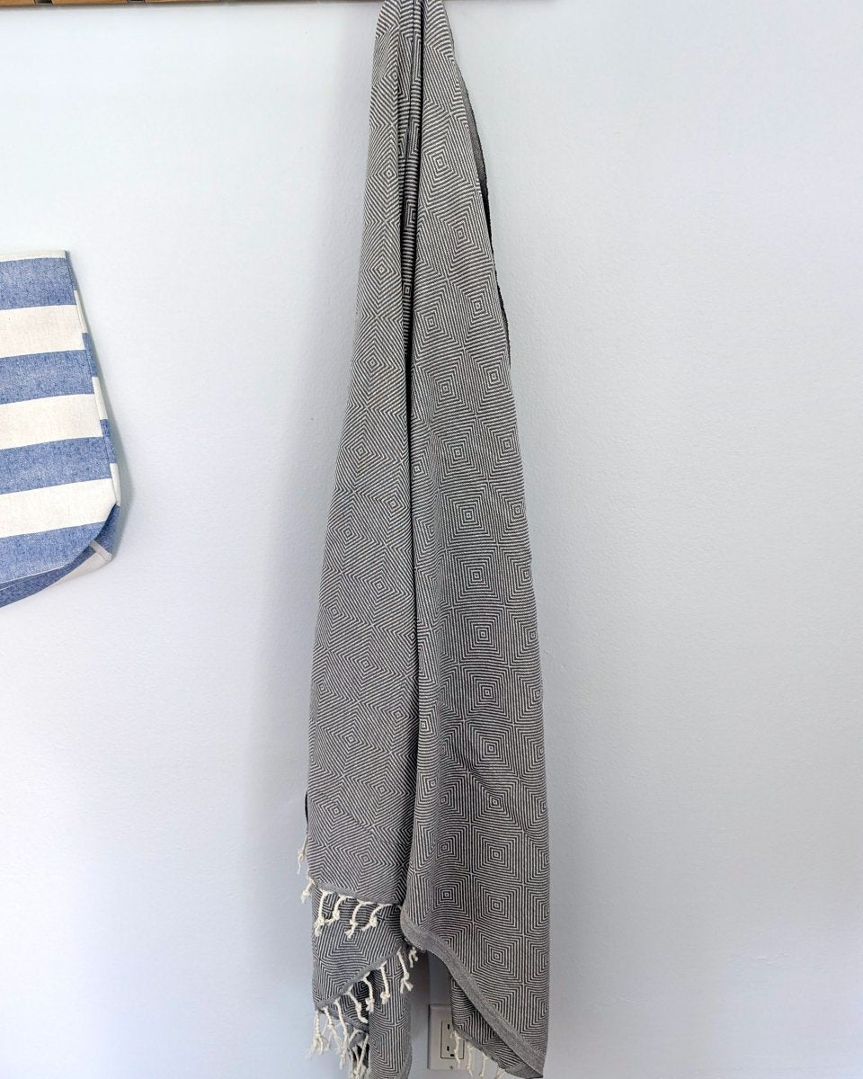 Explorer Towel | Oversized Turkish Cotton Towel with Geometric Design from The Bali Market