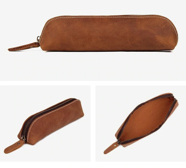 The Paavo Leather Pen Case | Leather Makeup Pouch from STEEL HORSE LEATHER