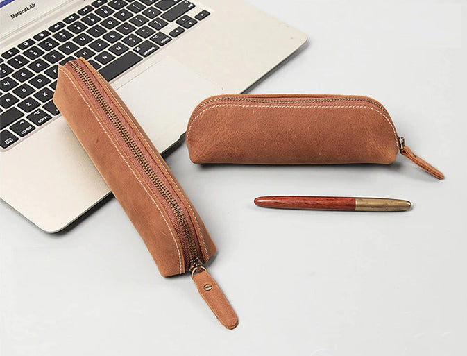 The Paavo Leather Pen Case | Leather Makeup Pouch from STEEL HORSE LEATHER