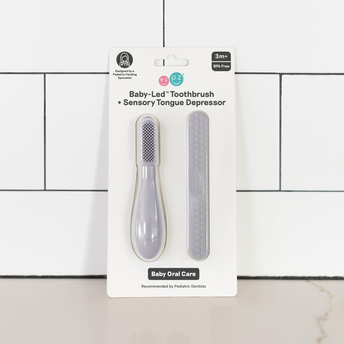Baby-Led™ Toothbrush + Tongue Depressor from ezpz