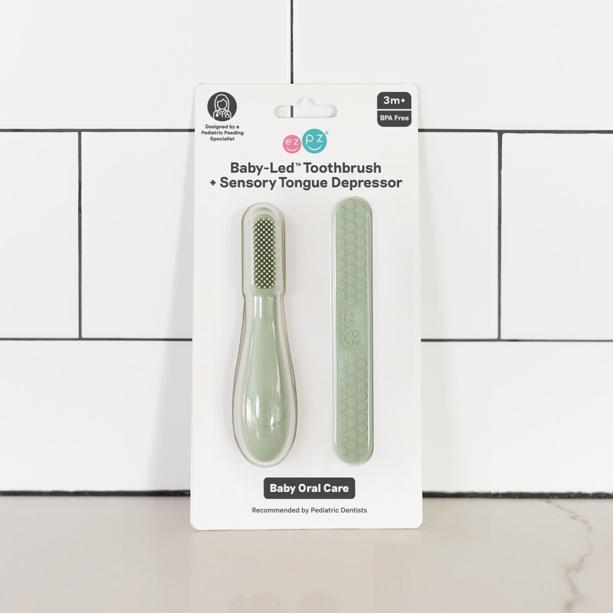 Baby-Led™ Toothbrush + Tongue Depressor from ezpz