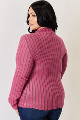 Basic Bae Full Size Ribbed Mock Neck Long Sleeve T-Shirt from Enfance-Heureuse