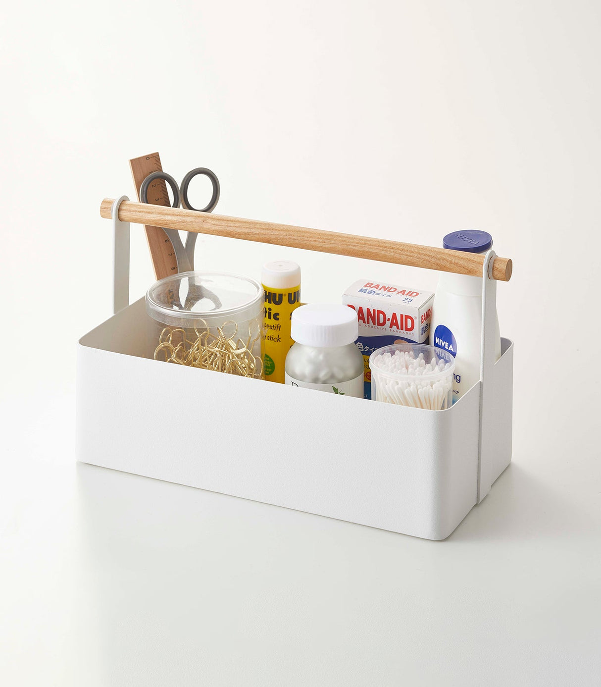 Storage Caddy - 2 Sizes - Steel + Wood from Yamazaki Home