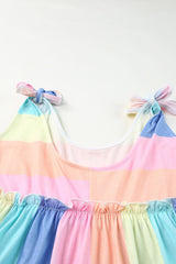 Haley Striped Tied Shoulder Tank Top From Threaded Pear