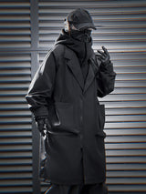 J36 Black Urban Trench Coat with Hoodie from Niepce Inc