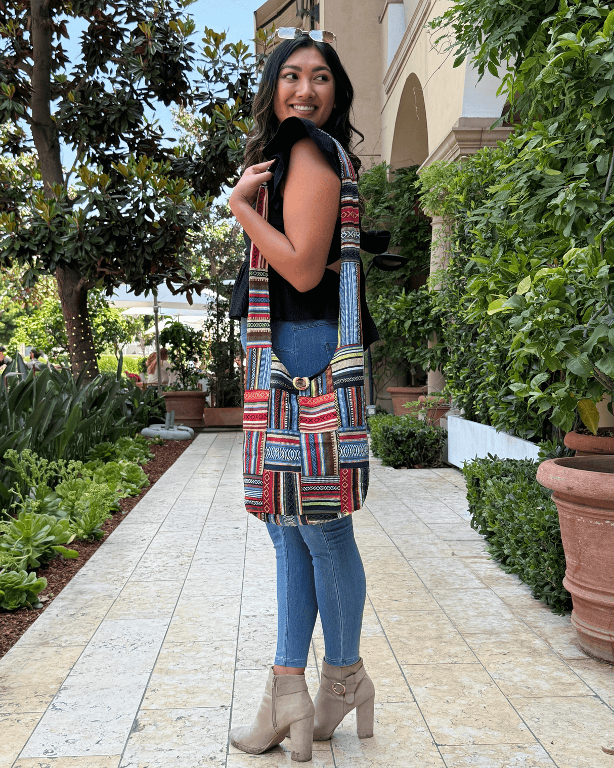 Kathmandu Collection Patchwork Striped Hobo Bag from Jupiter Gear