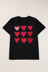 Black Valentine's Day Heart T-Shirts from MsDressly