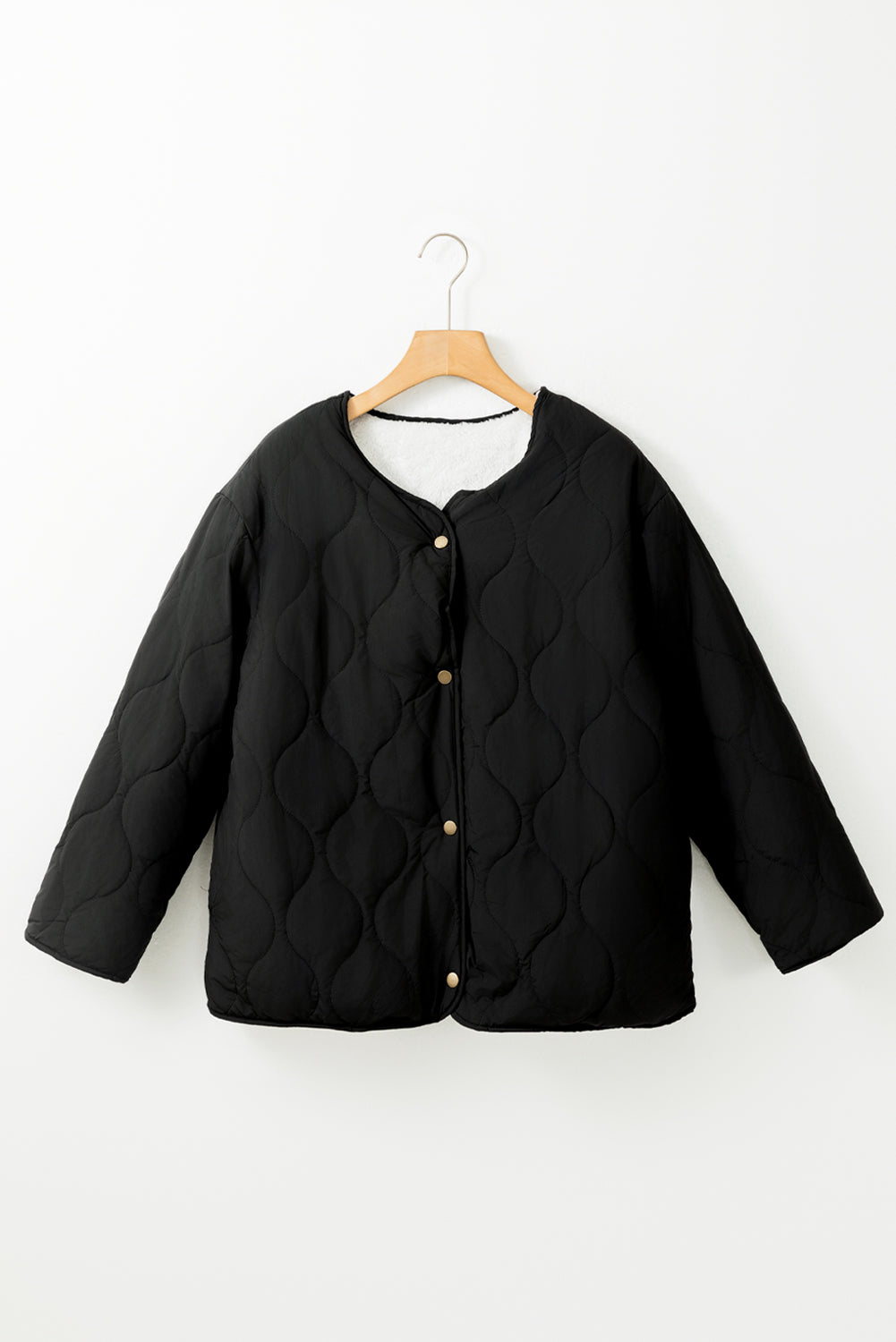 Black Snap Button Furry Reversible Coat From MsDressly