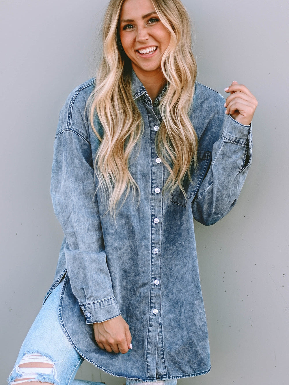 Asymmetrical Denim Jacket from MsDressly