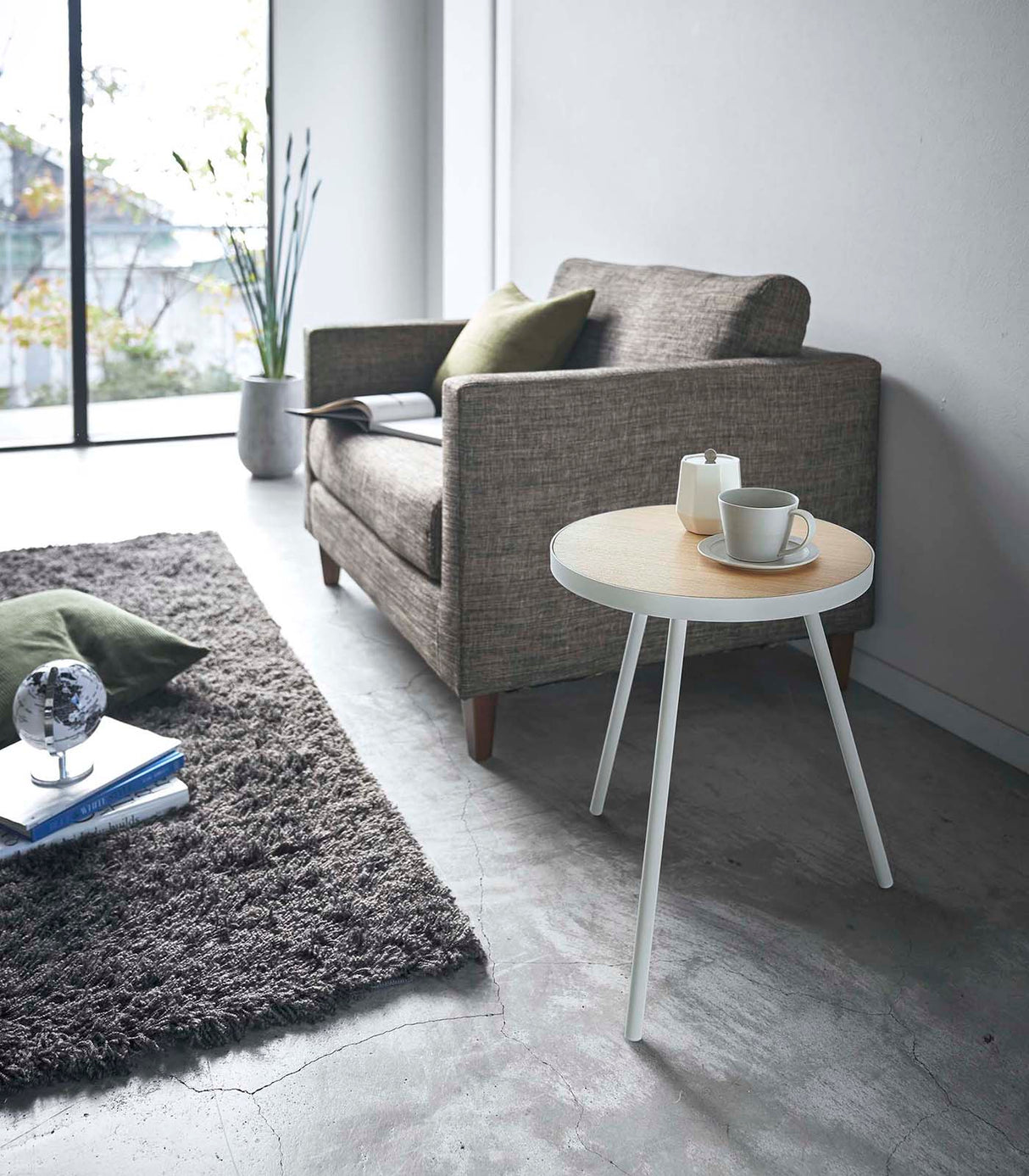 Side Table (20" H)  - Steel + Wood from Yamazaki Home