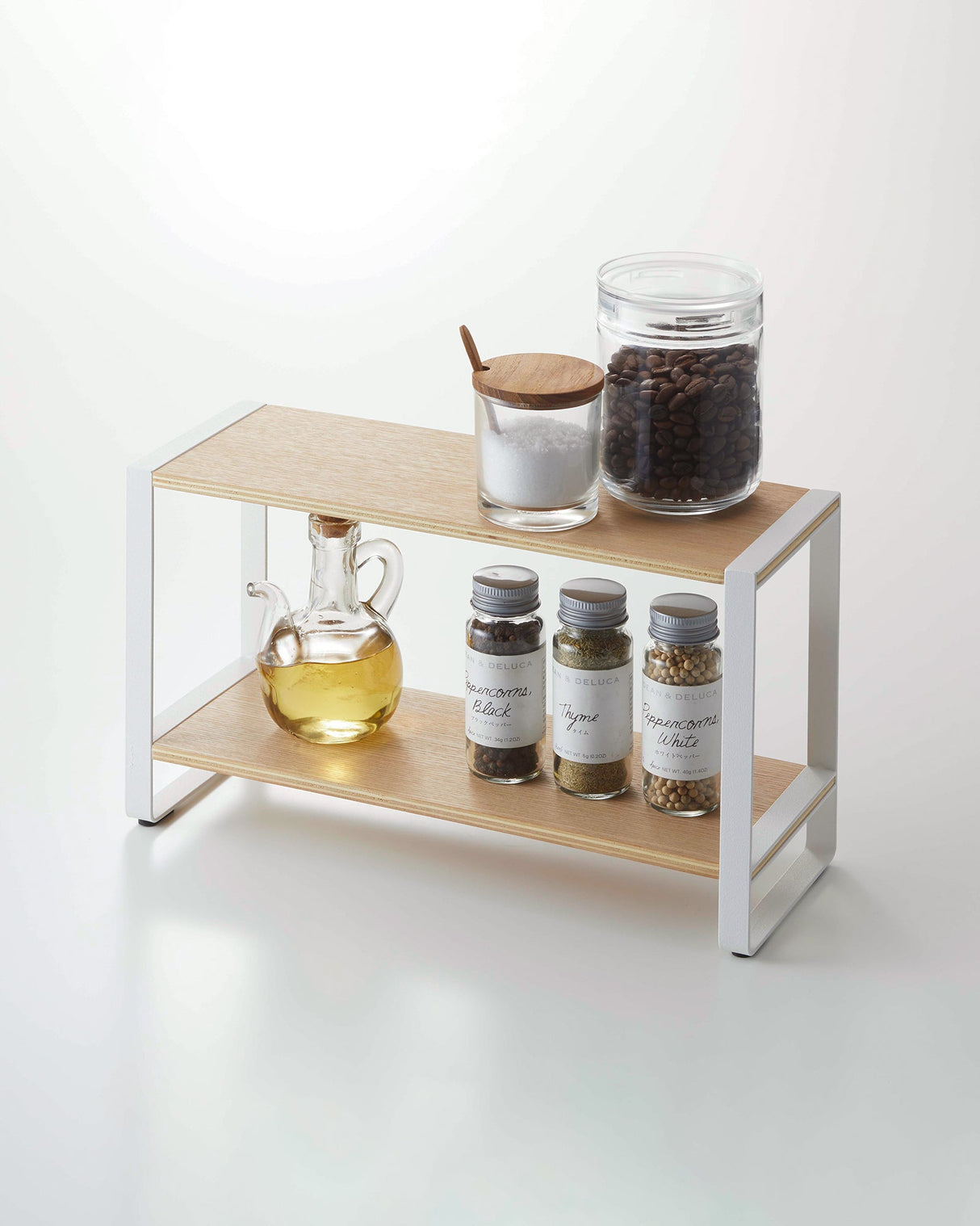 Two-Tier Riser - Steel + Wood from Yamazaki Home