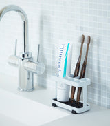 Toothbrush + Toothpaste Stand - Steel from Yamazaki Home
