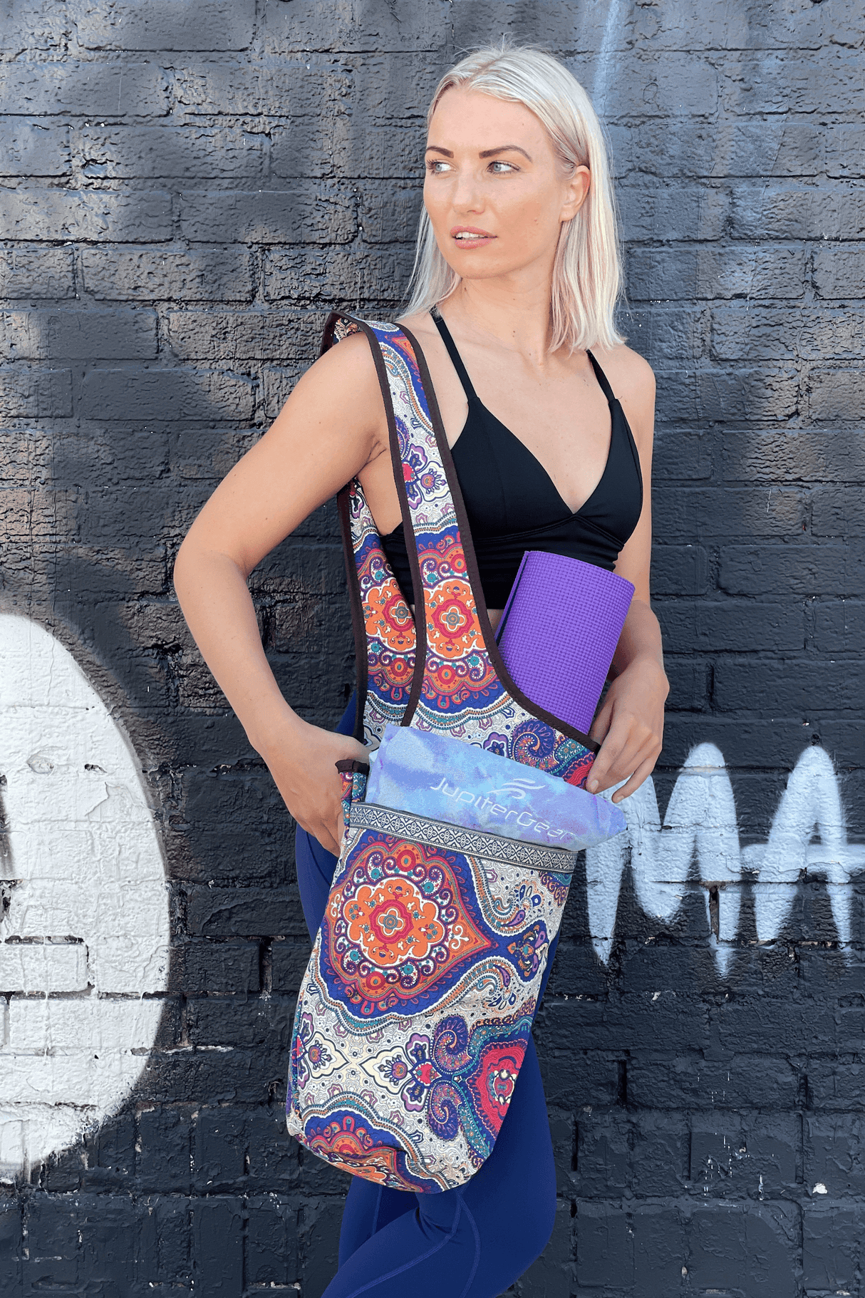 JupiterGear Yoga Mat Carrying Tote Bag with Large Pockets from Jupiter Gear