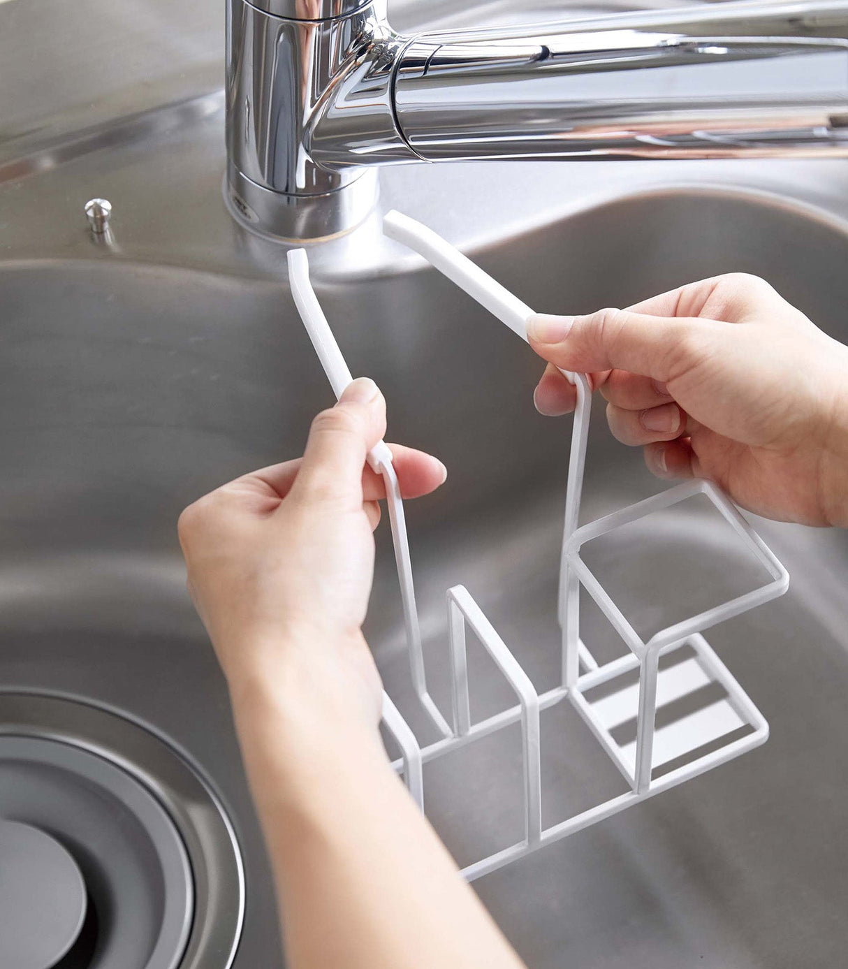 Faucet-Hanging Sponge & Brush Holder - Steel from Yamazaki Home