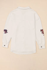 Beige Sequined Tigers Textured Shacket from MsDressly