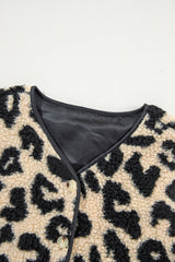 Black Leopard Print Sherpa Vest Coat From MsDressly