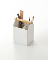 Pen + Desk Organizer - Two Sizes - Steel + Wood from Yamazaki Home