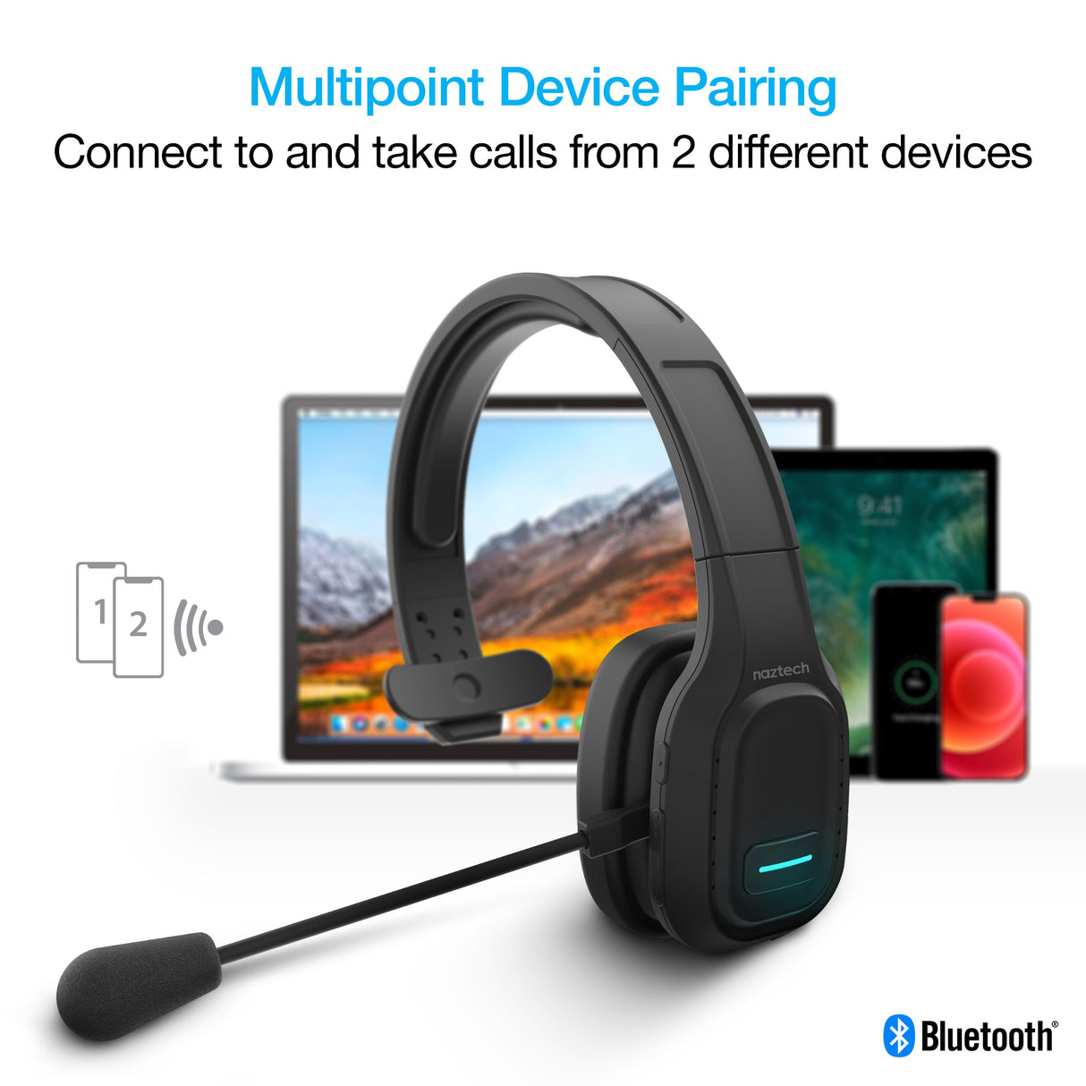 Naztech NXT-700 Xtreme Noise Cancelling Headset for Home Use from Jupiter Gear Home