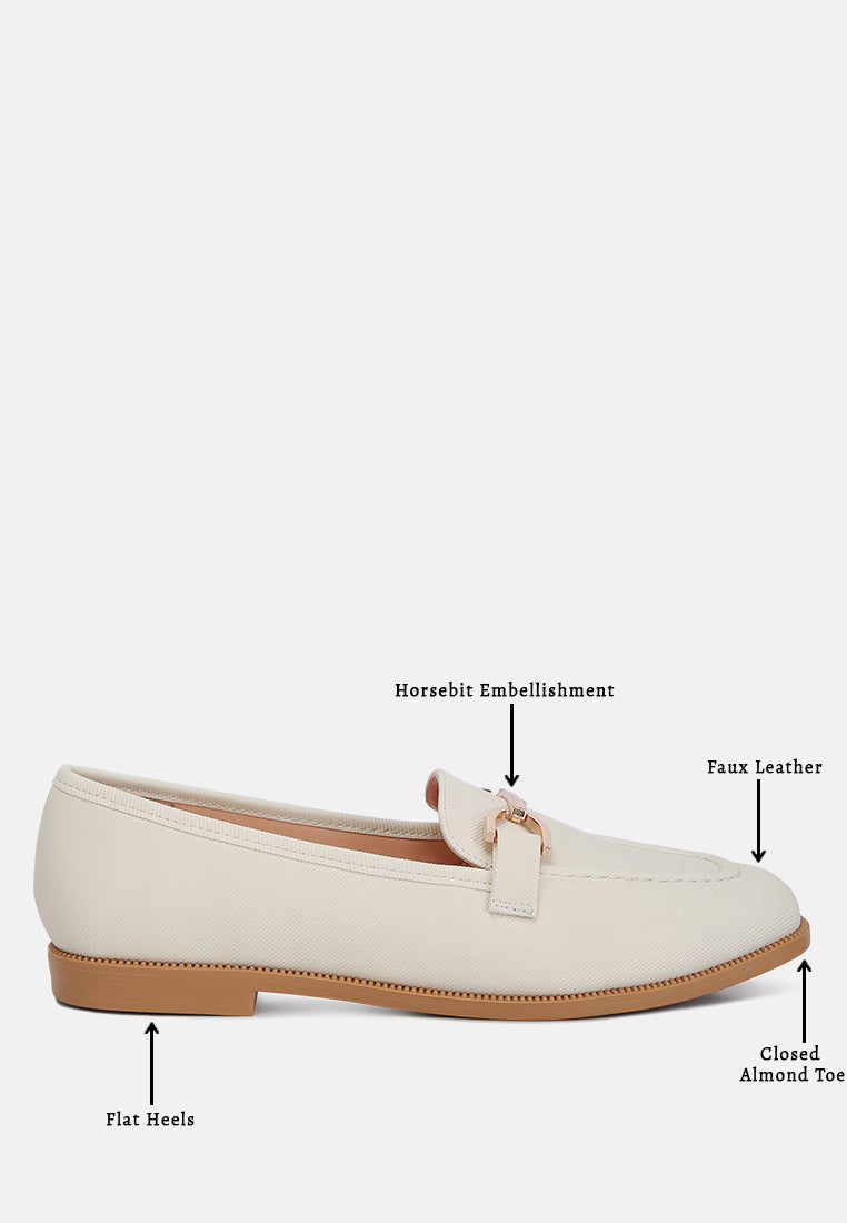 Fable Horsebit Embellished Flat Loafers from London Rag International