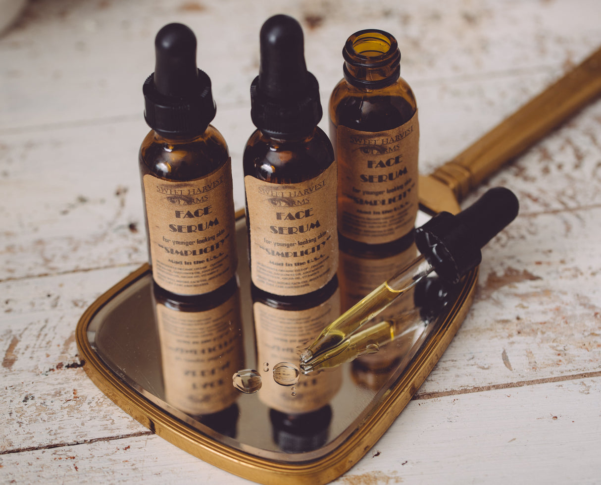 Organic Face Serum For younger looking skin from Sweet Harvest Farms