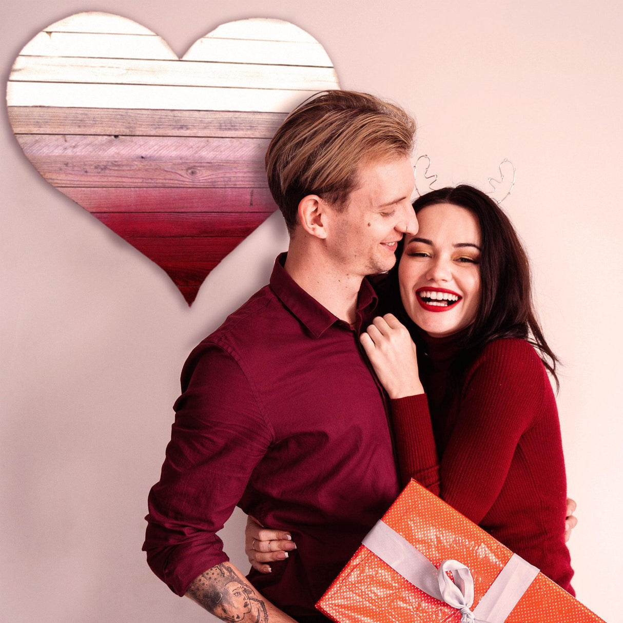 Fading Wooden Valentine's Day Heart from Lee Display