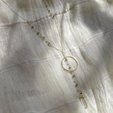 Crystal Halo Y Necklace from SLATE + SALT