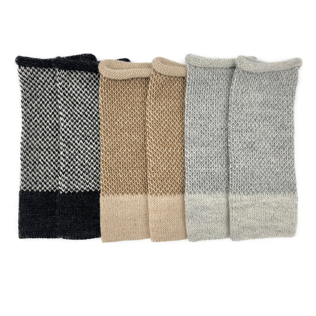 Gray Interwoven Alpaca Gloves from SLATE + SALT