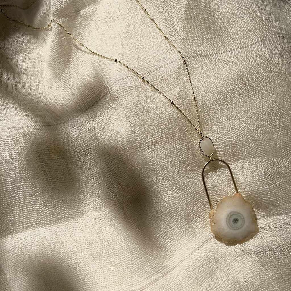 Solar Quartz Eye Necklace from SLATE + SALT