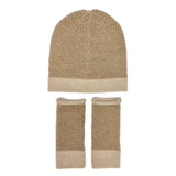 Camel Interwoven Alpaca Beanie from SLATE + SALT