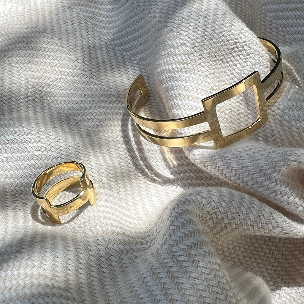 Geo Stripe Bombshell Ring from SLATE + SALT