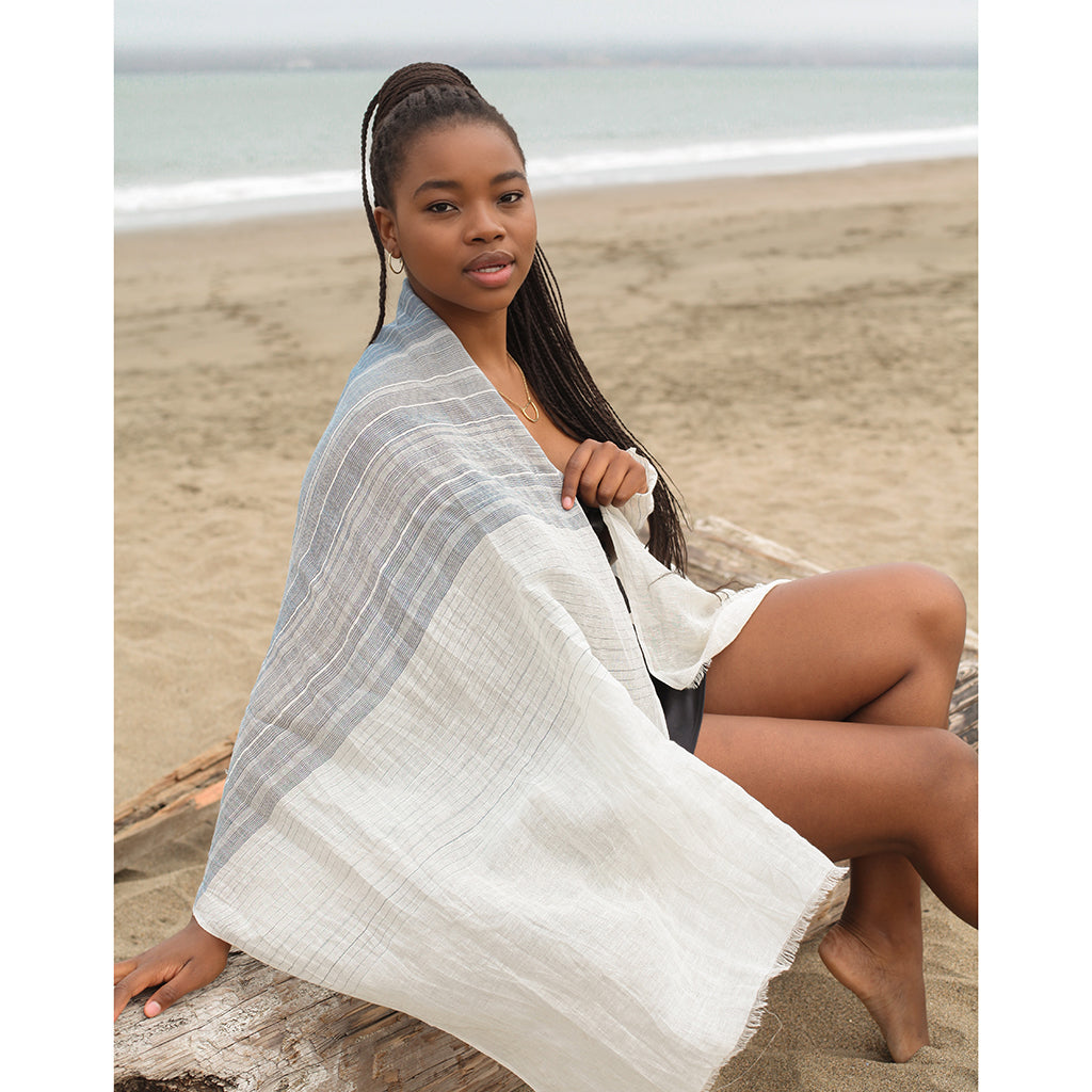 Linen Cotton Blend Wrap Scarf from SLATE + SALT