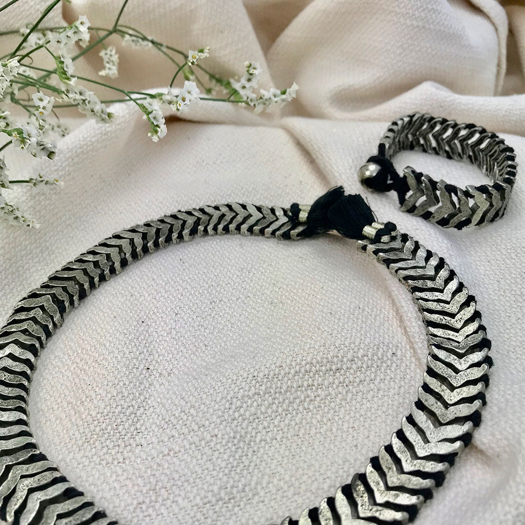 Silver Temple Collar Necklace from SLATE + SALT