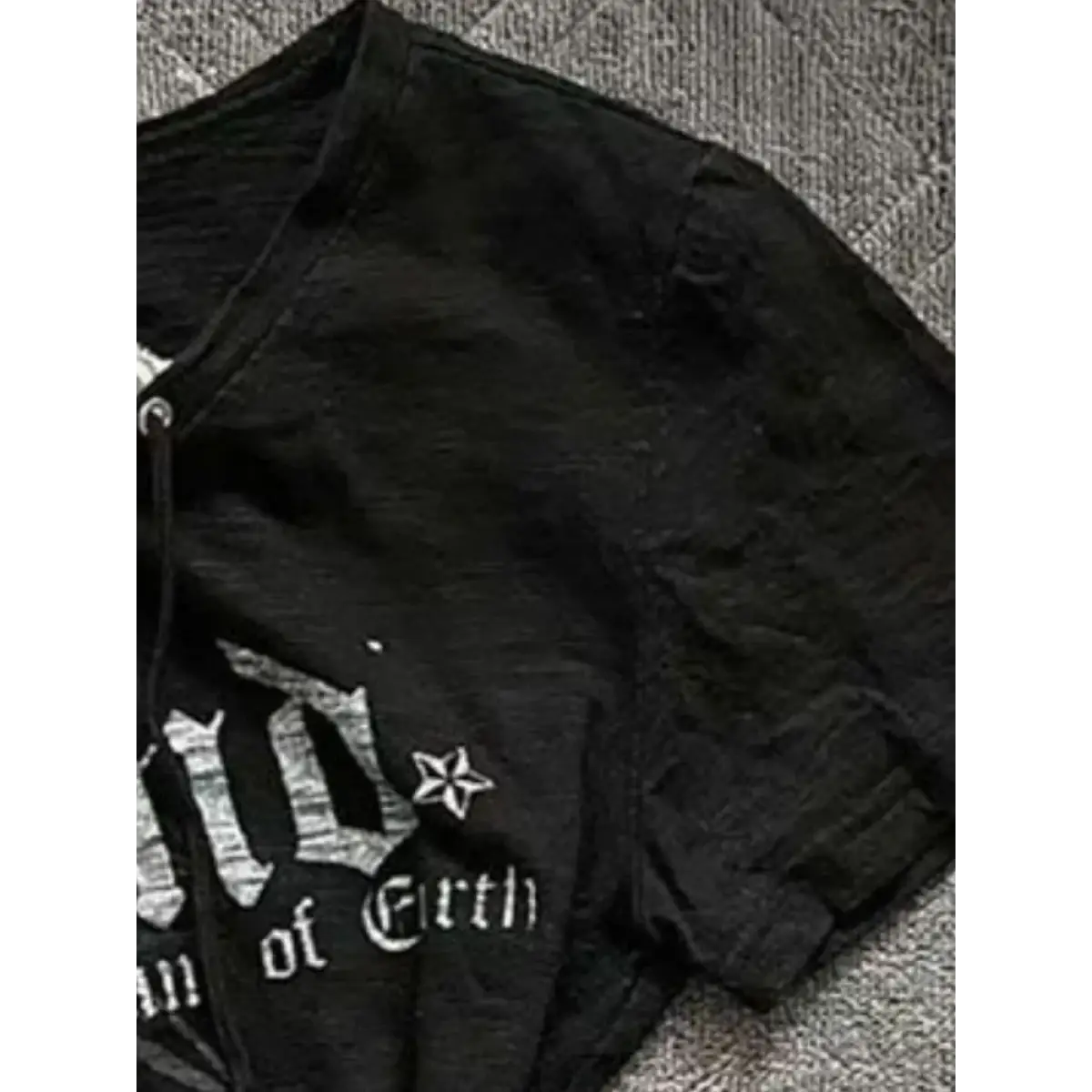 Black Lace-Up Graphic T-Shirt – Fairy Grunge Harajuku Top From Kawaii Stop