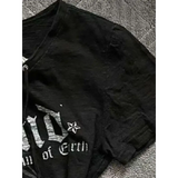 Black Lace-Up Graphic T-Shirt – Fairy Grunge Harajuku Top From Kawaii Stop
