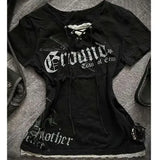Black Lace-Up Graphic T-Shirt – Fairy Grunge Harajuku Top From Kawaii Stop