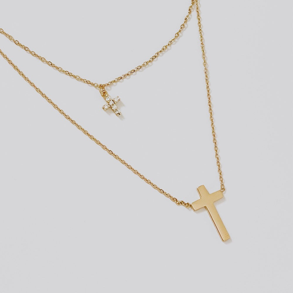 Faithfully Layered Cross Necklace from Pretty Simple