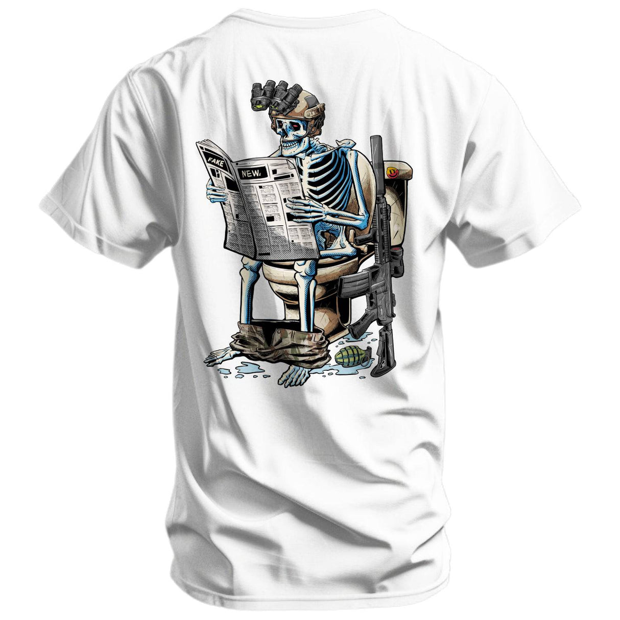 Fake News Reading Operator Men's T-Shirt From Combat Iron Apparel