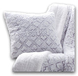 DaDa Bedding Dreamy Milky Way White & Purple Embossed Faux Fur Euro Throw Pillow Cover (M3395) from DaDalogy Bedding Collection