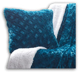 DaDa Bedding Jewel Tones Emerald Green Blue Luxury Faux Fur Throw Pillow Cover (171805) from DaDalogy Bedding Collection