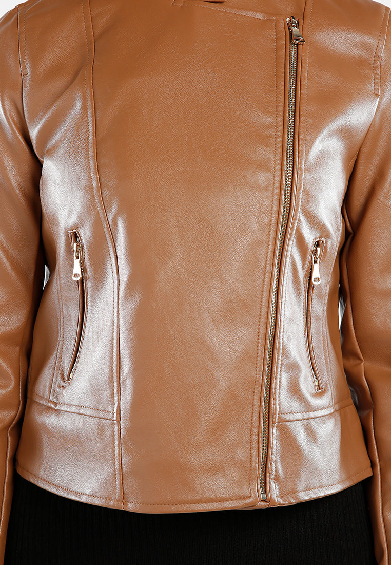 Faux Leather Biker Jacket from London Rag International