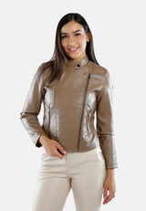 Faux Leather Biker Jacket from London Rag International
