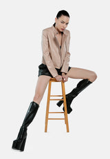 Faux Leather Biker Jacket from London Rag International