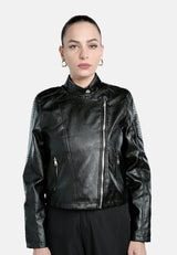Faux Leather Biker Jacket from London Rag International