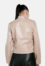 Faux Leather Biker Jacket from London Rag International