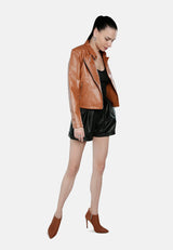 Faux Leather Biker Jacket from London Rag International